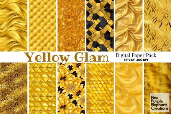 Download Yellow Glam Luxury Glitter Art Deco Silk - Luxury glitter Collection