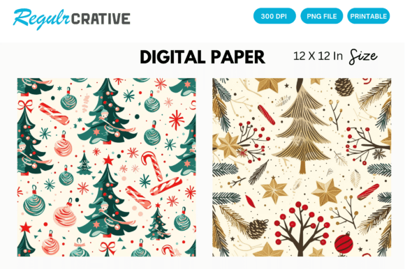 Download Christmas Gift Wrap Digital Pattern Pack - Digital pattern pack Collection