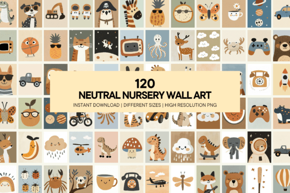 Download Neutral Kids Wall Art Nursery Printable - Premium Resources