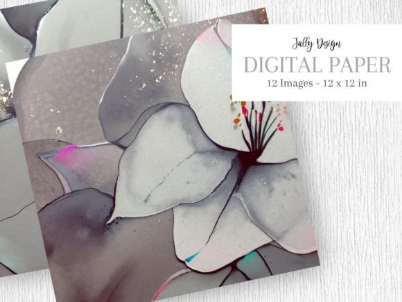 Download Gray Alcohol Ink Flower Luxury Glitter - Luxury glitter Collection