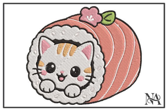 Download Kawaii Sushi Cat Embroidery Design - Premium Bundle